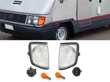 Frecce BIANCHE Fanalini Luci Anteriori Camper Laika Laserhome 57 Mito DX + SX