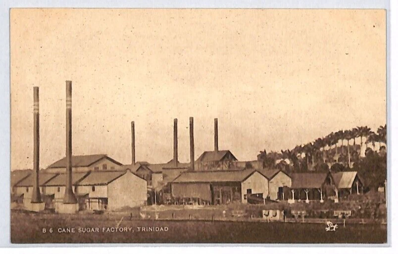 Postal TRINIDAD & TOBAGO *FÁBRICA DE AZÚCAR DE CAÑA* PPC sin usar{cubiertas samwells}PJ120 Foto 2 de 4