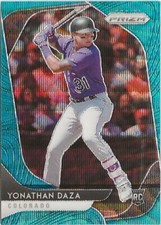 2020 Panini Prizm Yonathan Daza Blue Prizm SP RC #13 
