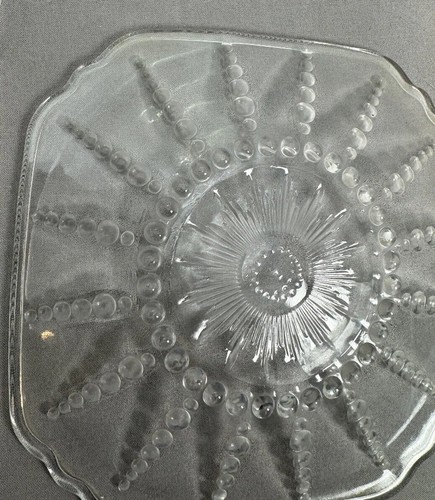 Vtg Federal Glass 6" Plate Columbia Pattern Atomic Pearl Blast Dessert Plate USA - Picture 11 of 24