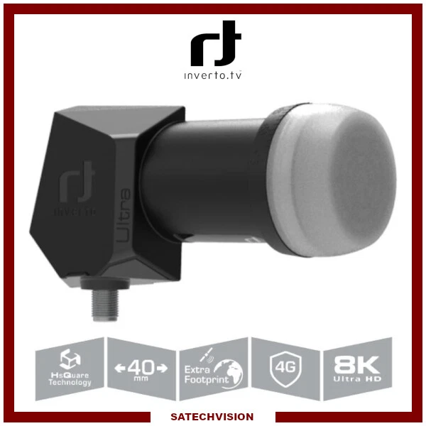 LNB Single Inverto Ultra 0,2 dB Gain 70 dB Tête 1 Sortie Full HD 3D UHD 4K & 8K