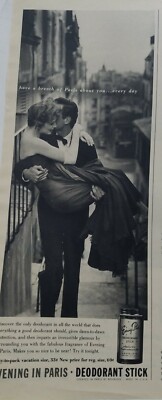 1958 Bourjois Evening in Paris perfume deodorant stick romantic vintage ad