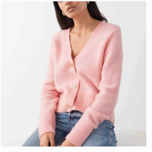 Bee Alpaca Pink Cardigan XS | eBay