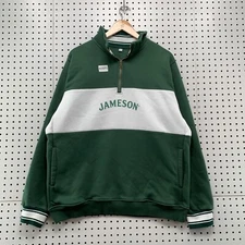 Jameson 1/4 Zip Pullover Sweatshirt Mens XL Green White Fleece Pullover 24x27