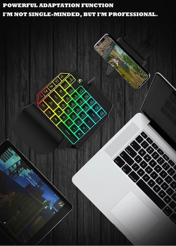 ZIYOULANG One Handed Gaming Keyboard Left Hand Mechanical Backlit RGB Portable - Picture 9 of 12