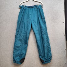 VINTAGE Columbia Women Snow Pants Medium Green Ski Snowboard Weatherproof Logo