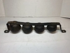 Antique Set Of 4 Iron Sleigh General Store Shop Door Bells