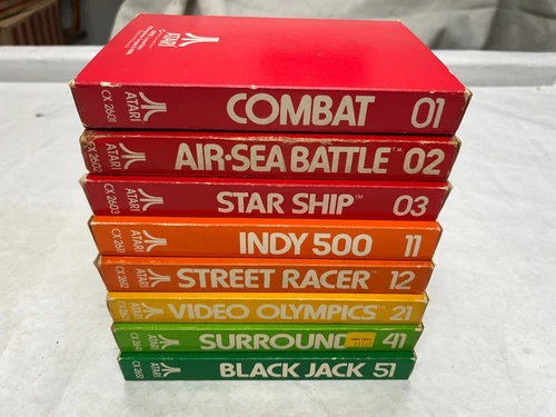 1977 ATARI Original Launch Gatefold Game Boxes Complete LOT 8 RARE *Unlaminated*