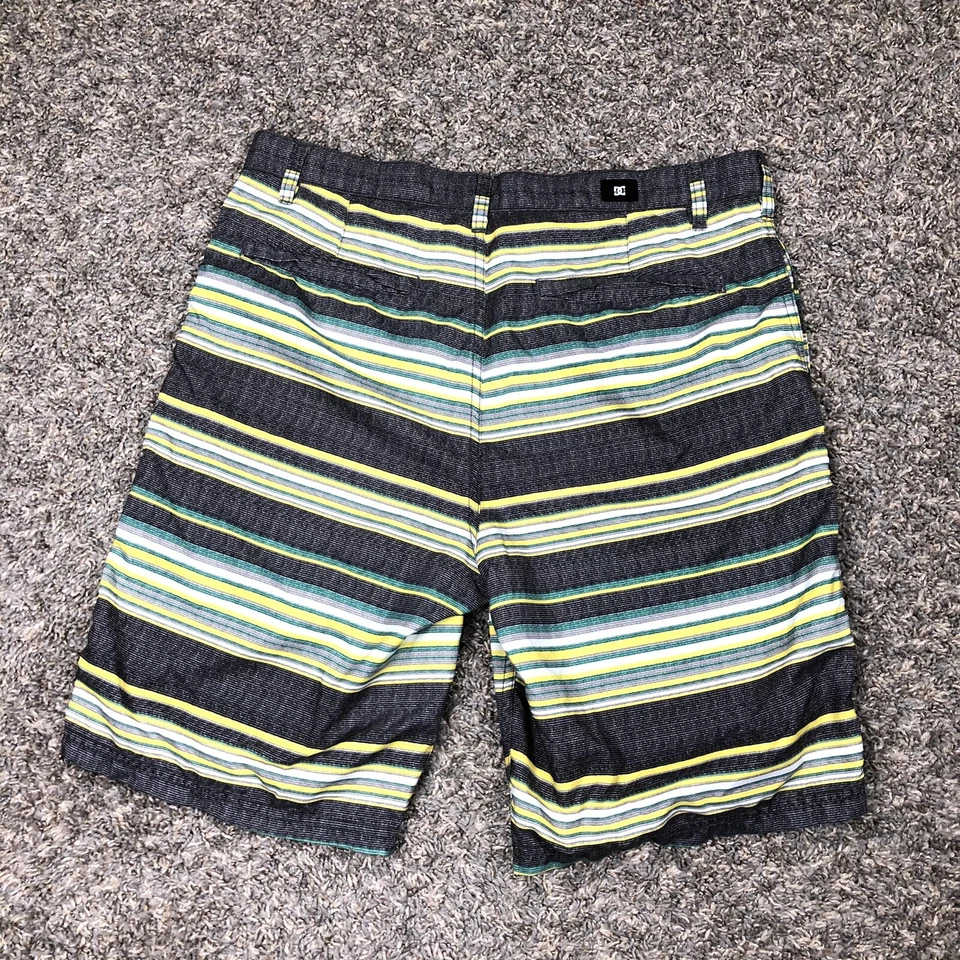 DC Shoes Hombres Talla 35 Negro Amarillo Verde Rayas Surf Bañador Skateboard Shorts Foto 3 de 4