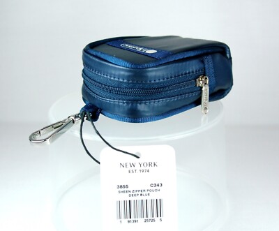 NWT LeSportsac SHEEN ZIPPER POUCH ''Deep Blue''  STK#B
