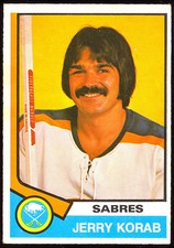 1974-75 OPC O PEE CHEE NHL HOCKEY #354 JERRY KORAB NM BUFFALO SABRES Card