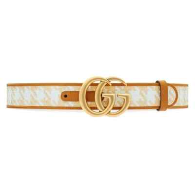 Gucci GG Marmont Houndstooth Belt GG Marmont belt in black leather | GUCCI® US main image 3