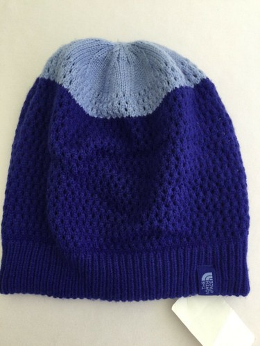 The North Face Blue Crochet Beanie Hat 