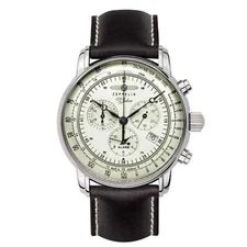 Zeppelin 8680-3 100 Years Silver Tone Dial Chronograph Watch