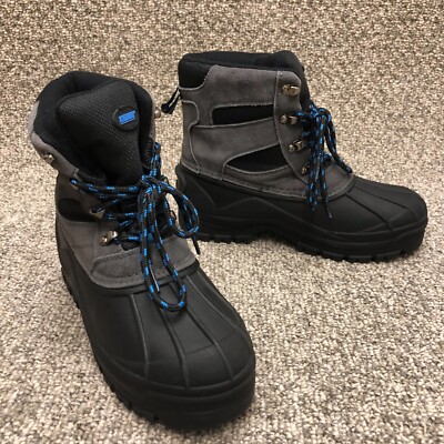 Khombu Men's Duck Boots 6 Gray Leather/Rubber Waterproof Insulated