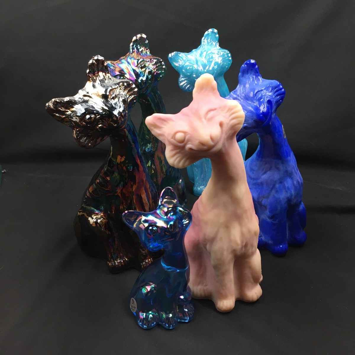 【希少品】FENTON CAT フェントン ガラス 置物　ワインレッド 希少品】FENTON CAT フェントン ガラス 置物 ワインレッド