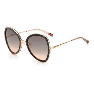 Missoni Rose Gold Round Sunglasses with Pink Grey/Blue Gradient Lenses Missoni Sunglasses ROSE GOLD – Bluefly main image 4