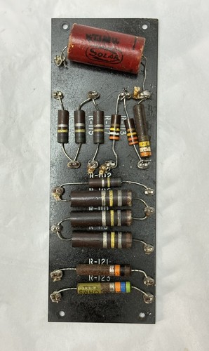 Vintage 50s Circuit Board 8” x 2.5” Analog 2w Resistors SEE PHOTOS - Picture 9 of 14