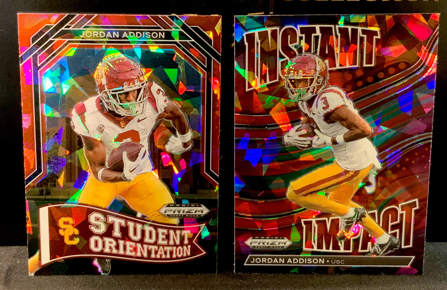 2023 Prizm Draft Jordan Addison Red Ice Rookie Vikings RC Impact Card