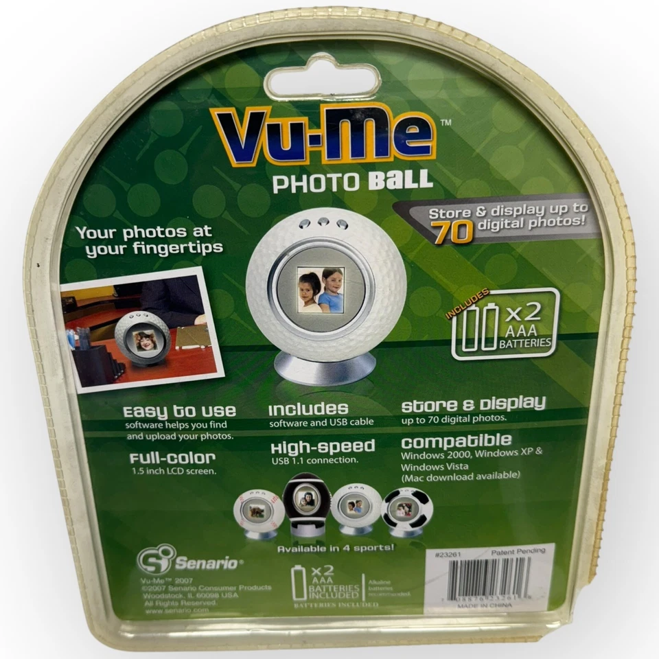 Vu-Me Photo Golf Ball Digital Photo Frame Holds 70 Pictures New Sealed - Image 2 of 2