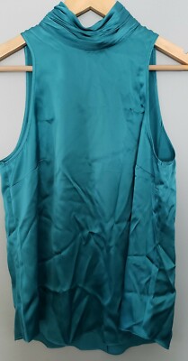 Nwt Cinq à Sept JAZLYN Silk Top Pacific Blue  Sz M