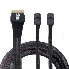 Mini SAS Slimline SAS Slim 4.0 SFF-8654 8i 74pin to 2X SFF-8643 4i HD Cable 50CM