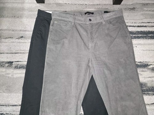 Lot Of 2 Mens Dress Pants 33x30 Banana Republic Green Corduroy & J Crew Black - Picture 3 of 19