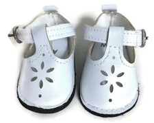 White Mary Jane Shoes for Wellie Wishers 14.5 inch Doll Clothes Girl
