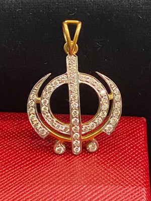 Pendentif Khanda Diamants 1,01 Ct Or 18K - Unisexe - Neuf Avec Certifications