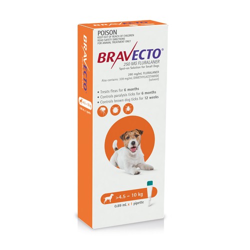 Bravecto For Dogs Spot On 4.5-10kg Orange Single Pack