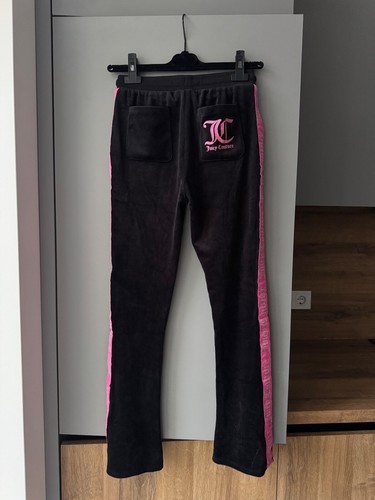 Juicy Couture Pink Logo Velour Black Tracksuit Size XS - Picture 12 of 13