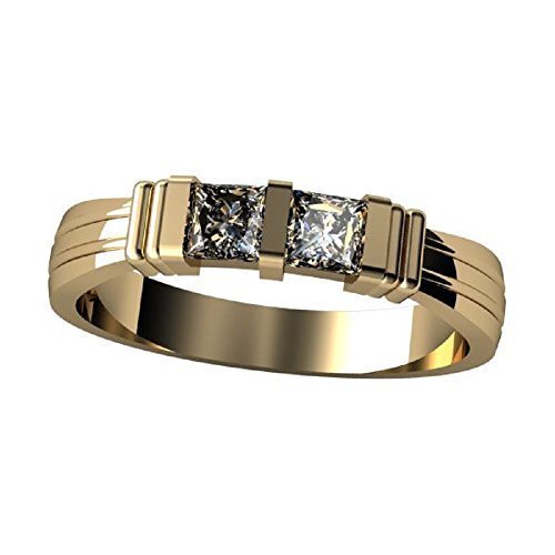 Lucita Couples Ring With 2 Simulated Birthstones - Sterling Silver Or 10K Gold Promise Ring - View #9