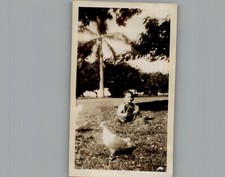 Antique 1940's Hanging Out with A Bird - Black & White Photography Photo