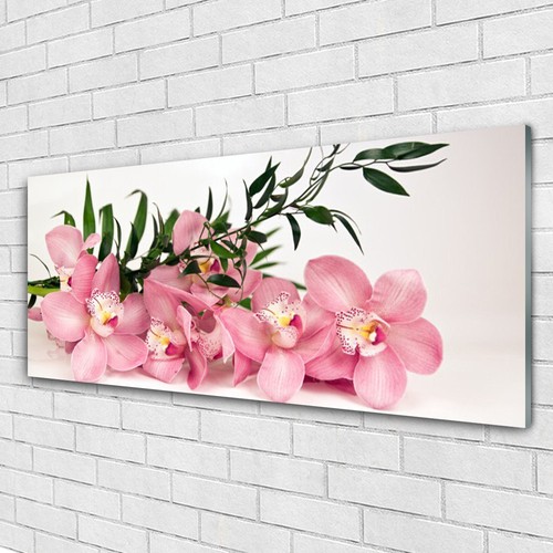 Tableau Impression Sur Verre Acrylique - Tulup - 125x50 Cm - Thème Eau Et Fleur - Blanc/Bleu