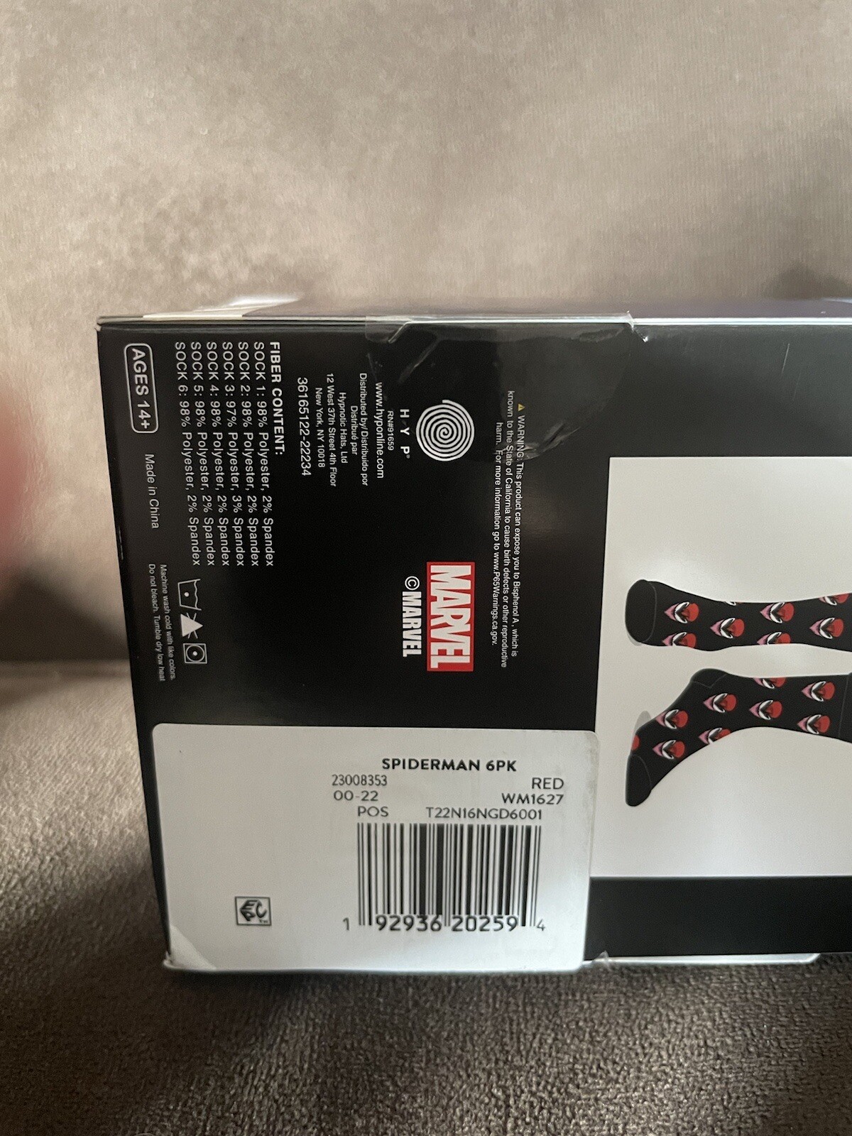 Marvel Spiderman Venom Men's Crew Socks 6-Pair Size 8-12 Casual Comic image 7