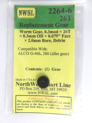 Northwest Short Line NWSL 2264-6 26 Tooth Worm Gear Delrin | eBay