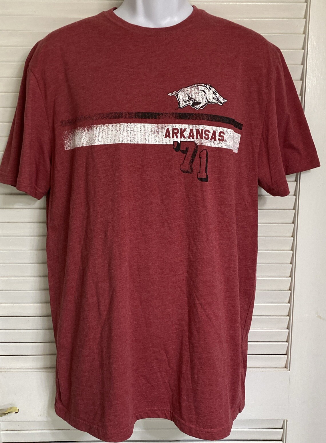 Men's Arkansas Razorbacks Short Sleeve Shirt, X-Large, Cardinal
