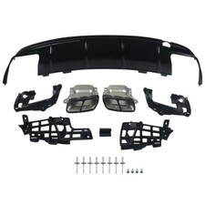 Heckdiffusor Endrohr Doppel Auspuff f&uuml;r Mercedes CLA C117 X117 2016-2019 schwarz