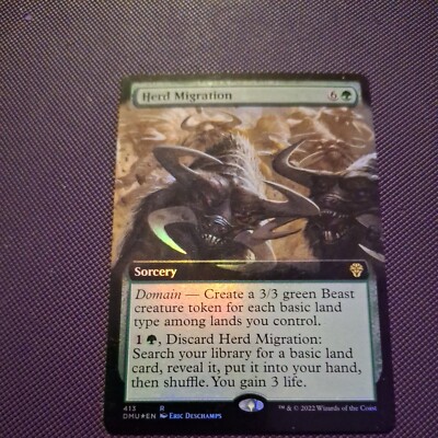MTG - Herd Migration - Borderless *Foil* - Dominaria United - Magic the Gathering