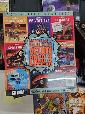 Activision's Atari 2600 Action Pack 1 & 3 for Windows 95 PC Game + Box! Sealed