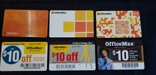 Office Max 6 Assorted Gift Card Lot NO $ Value Collectible Only