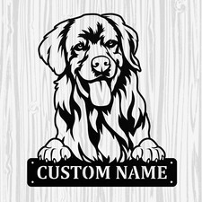 Personalized Golden Retriever Metal Sign, Dog Owner Wall Art, Memorial Gift