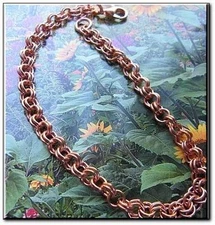 Solid Copper Anklet CA656G - 3/16" wide. - Available in 8 to 11 inch lengths.