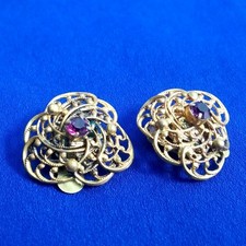 Vintage ear clips 70s jewelry in the form of flowers small exquisite
