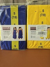 2 Pack Mondetta Youth Dress, Sundress, Blue  Yellow, Girls Size Small 7/8, NEW