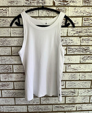 Gap White Ribbed Tank Top Sleeveless Fitted S...