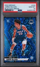 2024-25 Panini Mosaic Jared Mccain #228 Blue Fast Break /85 PSA 10