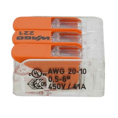 WAGO 221-613/K194-4045 Splicing Connector 3-COND 20-10 AWG Lever Type