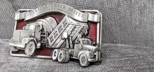 American Truck Driver Semi Tractor Trailers 1985 Pewter Belt Buckle 18 Wheel 2nd