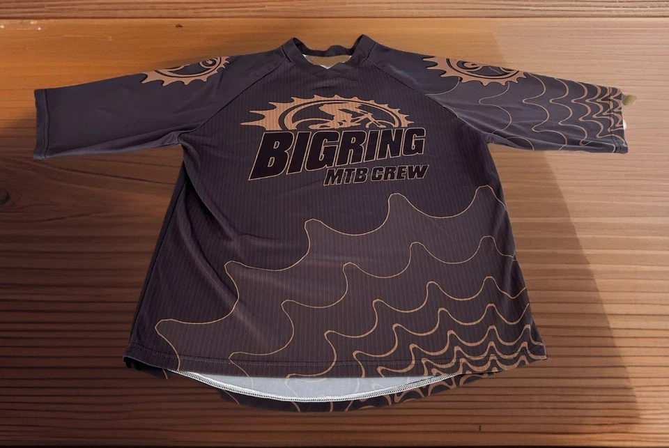 Camiseta deportiva Big Ring MTB Crew para hombre de bicicleta de montaña mangas 3/4 - Los frenos están sobrevalorados, S Foto 2 de 4